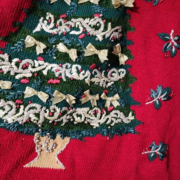 Vintage heirloom collectables Christmas tree knit sweater - Picture 5 of 7